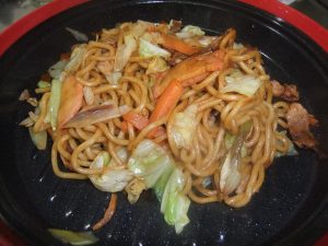 ちゃんぽん麺で、焼きそば風の写真