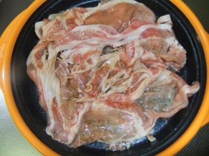 しょうが焼きの加熱前の写真